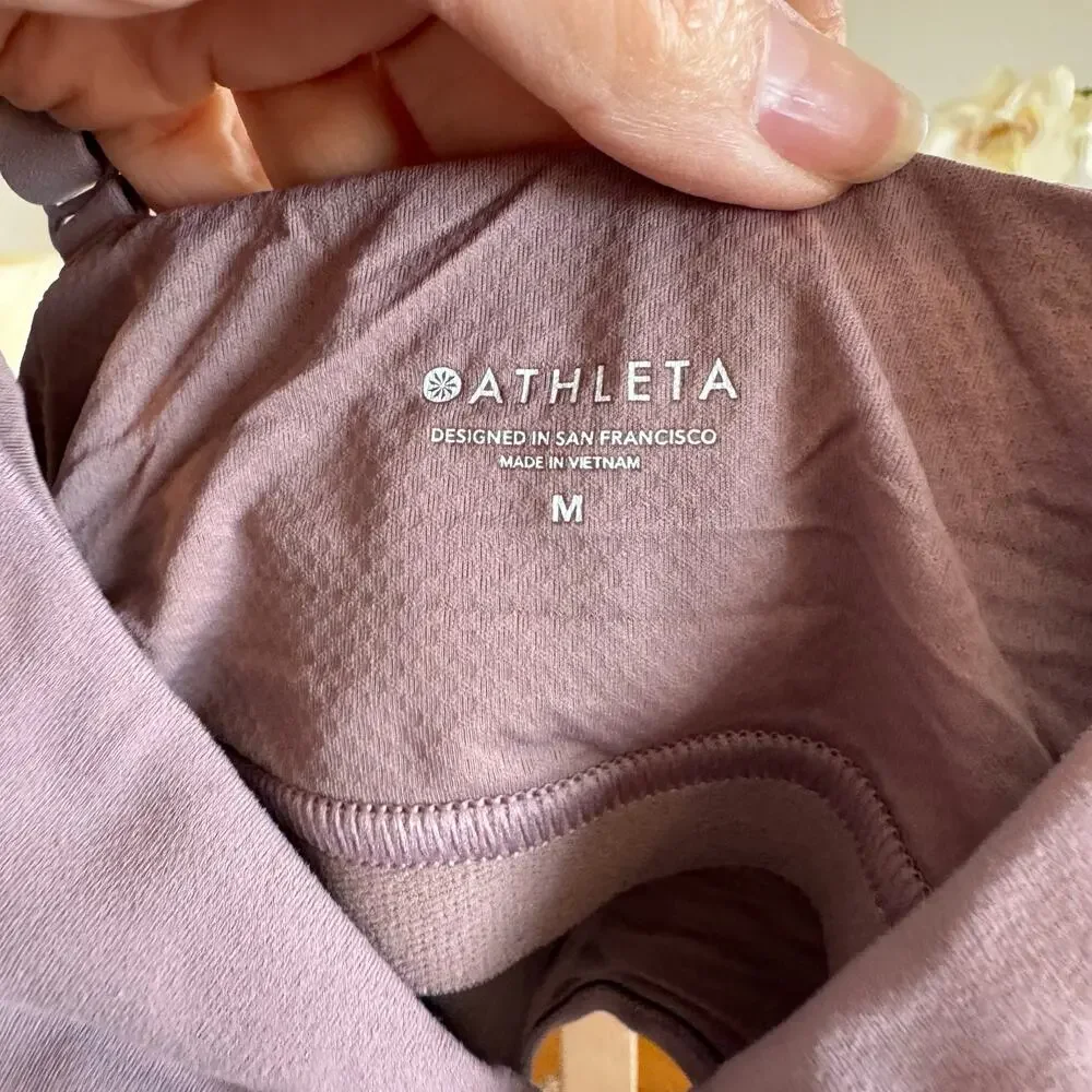 Athleta Cinch Longline Bra Floral Mauve Lavender M - Picture 3 of 8